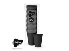 BICCHIERI IN PLASTICA NERI 50 PZ 200 CC