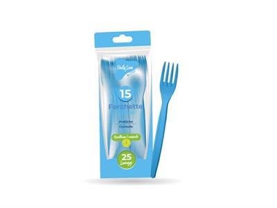 FORCHETTE CELESTI IN PLASTICA RIUTILIZZABILE 15 PZ