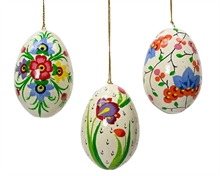 UOVA DA APPENDERE IN LEGNO DECORO FIORI 1 PZ ASSORTITO H.7X5 CM