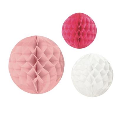 SFERE IN CARTA NIDO D'APE ROSA 3 PZ 20/25/20 CM