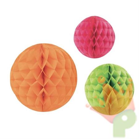 SFERE IN CARTA NIDO D'APE 3 PZ MULTICOLOR 30/25/20 CM