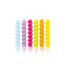 CANDELINE A SPIRALE MULTICOLOR 6 PZ 6 CM