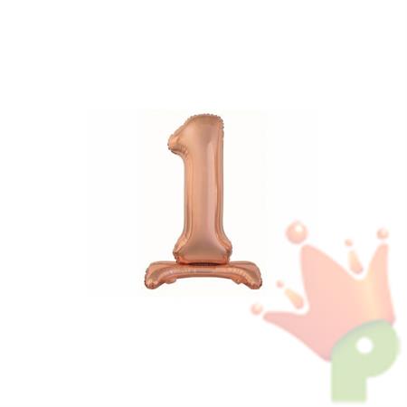 PALLONCINO MYLAR NUMERO 1 30INCH-74CM ROSA GOLD AD ARIA