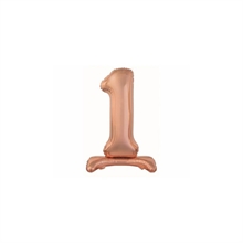 PALLONCINO MYLAR NUMERO 1 30INCH-74CM ROSA GOLD AD ARIA