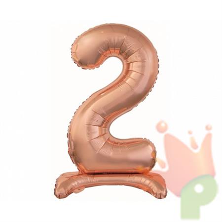 PALLONCINO MYLAR NUMERO 2 30INCH-74 CM ROSA GOLD AD ARIA