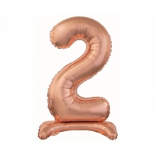 PALLONCINO MYLAR NUMERO 2 30INCH-74 CM ROSA GOLD AD ARIA