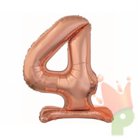 PALLONCINO MYLAR NUMERO 4 30INCH-74 CM ROSA GOLD AD ARIA