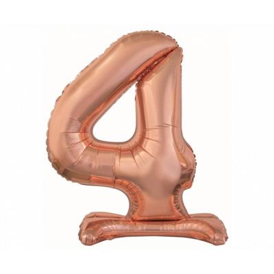 PALLONCINO MYLAR NUMERO 4 30INCH-74 CM ROSA GOLD AD ARIA
