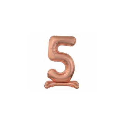 PALLONCINO MYLAR NUMERO 5 30INCH-74CM ROSA GOLD AD ARIA