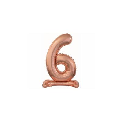 PALLONCINO MYLAR NUMERO 6 30INCH-74CM ROSA GOLD AD ARIA