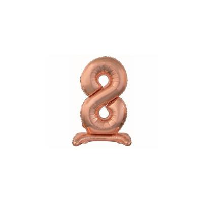 PALLONCINO MYLAR NUMERO 8 30INCH-74 CM ROSA GOLD AD ARIA