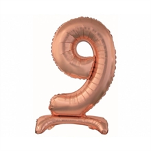 PALLONCINO MYLAR NUMERO 9 30INCH-74CM ROSA GOLD AD ARIA