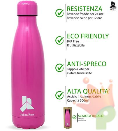 BORRACCIA TERMICA FUCSIA JULIAN ROSS 500 ML