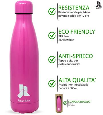 BORRACCIA TERMICA FUCSIA JULIAN ROSS 500 ML