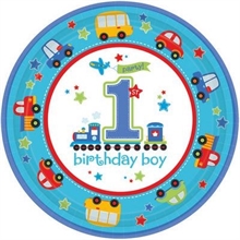 PIATTO 23CM 1° COMPLEANNO ALL ABOARD 8PZ