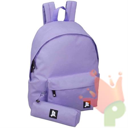ZAINO MONOSCOMPARTO 43 CM + ASTUCCIO TOMBOLINO VIOLA CHIARO