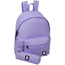 ZAINO MONOSCOMPARTO 43 CM + ASTUCCIO TOMBOLINO VIOLA CHIARO