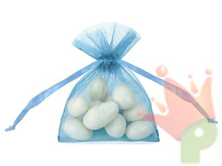 SACCHETTO ORGANZA 7,5X10CM AZZURRO 20PZ