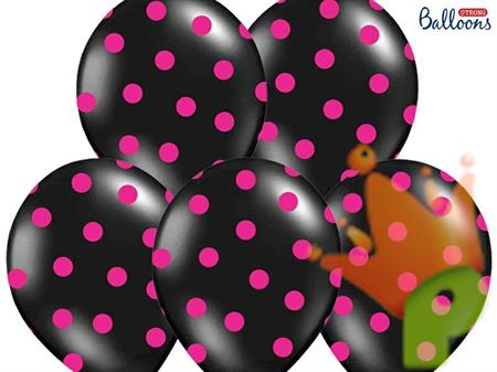 PALLONCINI 12INCH NERO POIS 6PZ