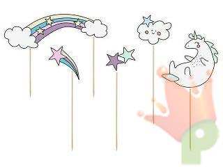 CAKE TOPPER UNICORNO 13-23,5CM 5PZ