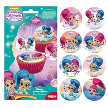 DISCHETTI IN ZUCCHERO PER CUPCAKES D. 3,4CM SHIMMER & SHINE 16PZ