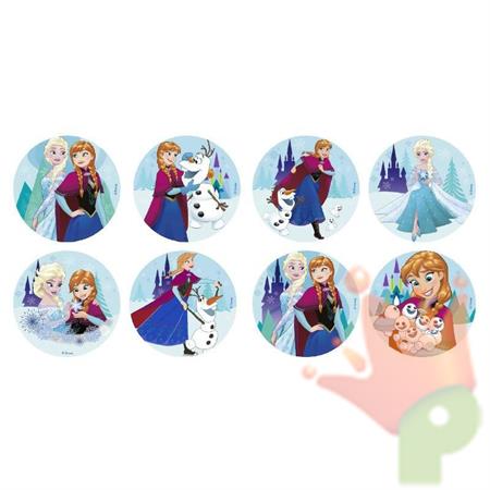 DISCHETTI IN ZUCCHERO PER CUPCAKES D. 3,4CM FROZEN 16PZ