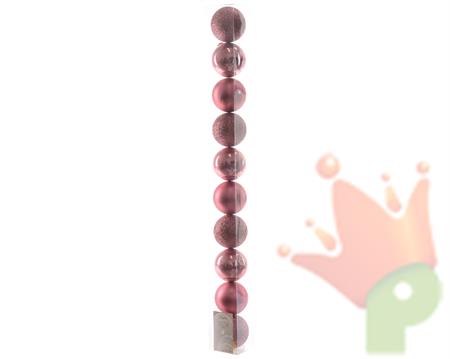 PALLINE DI NATALE ROSA ANTICO 6 CM TUBO DA 10 PZ