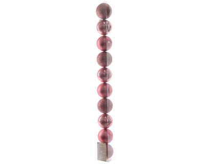 PALLINE DI NATALE ROSA ANTICO 6 CM TUBO DA 10 PZ