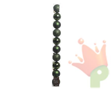 PALLINE DI NATALE VERDE PINO 6 CM CONFEZIONE 10 PZ