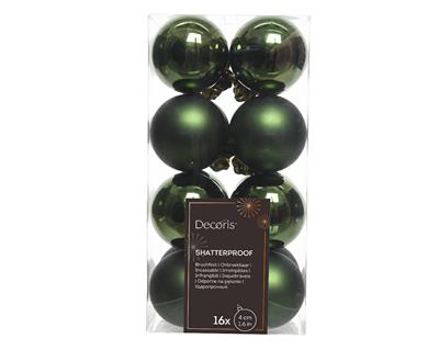 PALLINE DI NATALE VERDE PINO 4 CM CONFEZIONE 16 PZ