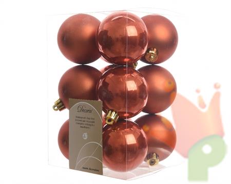 PALLINE DI NATALE ROSSO AUTUNNO 6CM CONFEZIONE 12 PZ