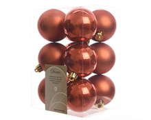 PALLINE DI NATALE ROSSO AUTUNNO 6CM CONFEZIONE 12 PZ
