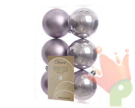 PALLINE DI NATALE LILLA 8 CM CONFEZIONE 6 PZ