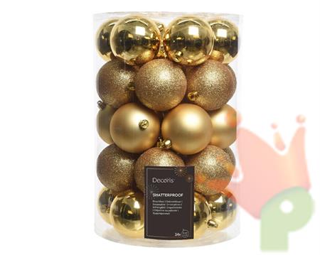 PALLINE DI NATALE ORO 8 CM CONFEZIONE 34 PZ