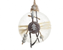 PALLE PER ALBERO TRASPARENTE DECORATA NATURALE dia8cm