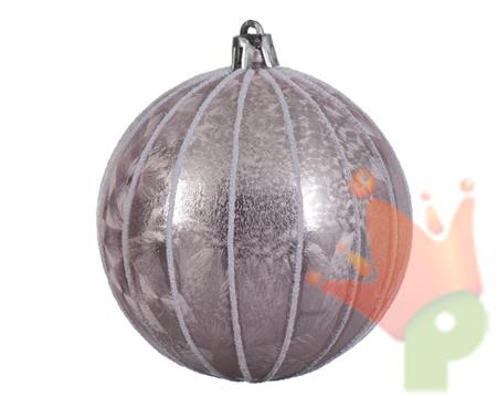 PALLINA DI NATALE ROSA DECORATA 8 CM