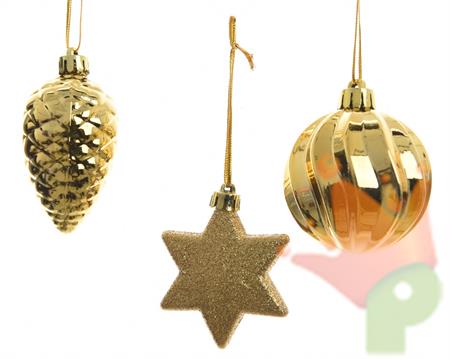 DECORAZIONI PENDENTI ORO CHIARO 3 ASS