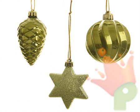 DECORAZIONI VERDI PENDENTI 3 ASS
