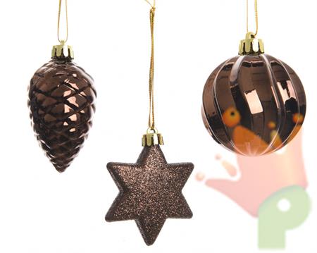 DECORAZIONE PENDENTE MARRONE 3 ASS