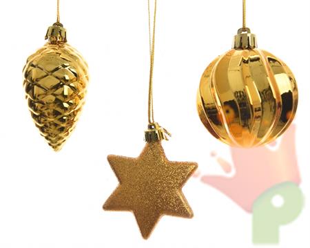 DECORAZIONI PENDENTI ORO 3 ASS