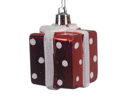 DECORAZIONE PENDENTE SCATOLA REGALO 3.5x3.5x5cm 2 PZ