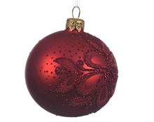 PALLINA DI NATALE ROSSA DECORATA 8 CM