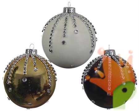 PALLINE DI NATALE ASSORTITE CON STRASS