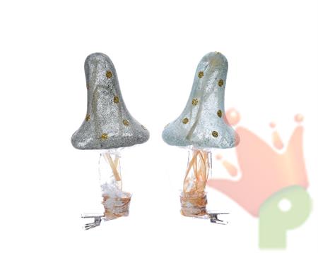 DECORAZIONE FUNGHI SET DA 2  dia8.6x12cm
