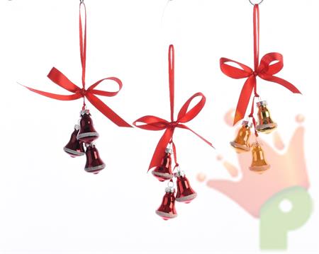 PENDENTE NATALIZIO CAMPANE 3 MODELLI ASSORTITI