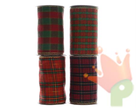 NASTRO SCOZZESE ROSSO 4 ASSORTITI 12.8x270cm