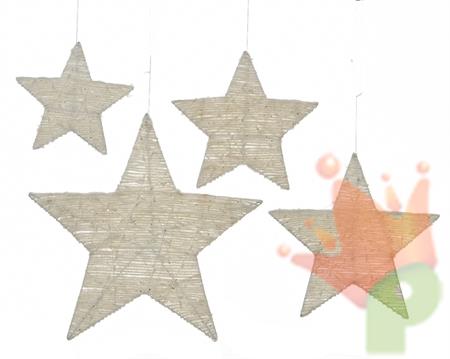 DECORAZIONE PENDENTE STELLA D. 40CM BIANCA