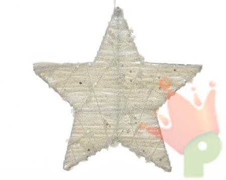 DECORAZIONE PENDENTE STELLA BIANCA  dia15cm