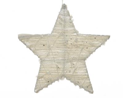 DECORAZIONE PENDENTE STELLA BIANCA  dia15cm