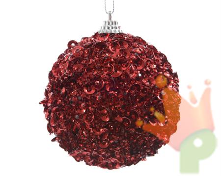 PALLINA ROSSA GLITTER 8  CM